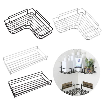 Wall Corner Rack For Bathroom & Kitchen With Hooks